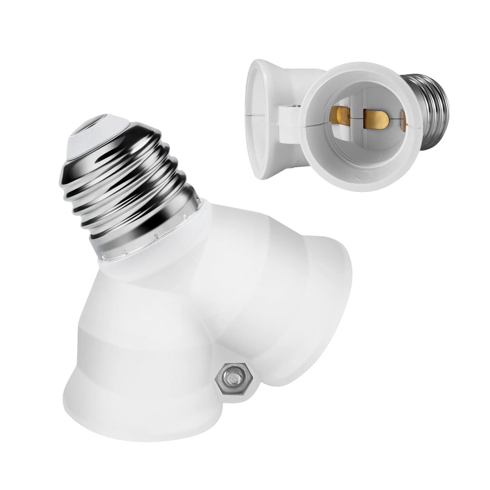 2Pcs 2 in 1 E26 Socket Splitter Adapter, E26/E27 Bulb Base YShape Lamp