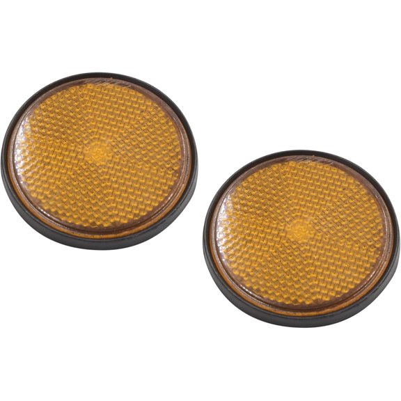 2Pcs 2.2 Inch Dia Motorcycle Scooter ATV Round Reflective Reflectors Orange Black 2 Pack