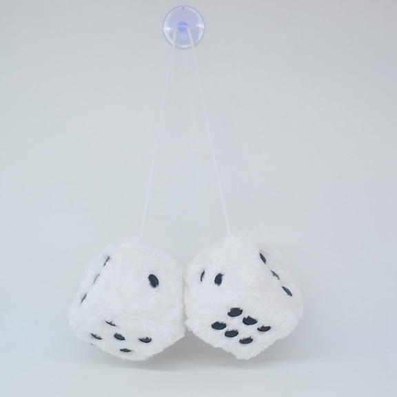 2Pcs 2.36 inch Plush Point Dice Car Rearview Mirror Hanging Ornament, Handmade Knitted Car Ornament Plush Point Dice Car Accessories