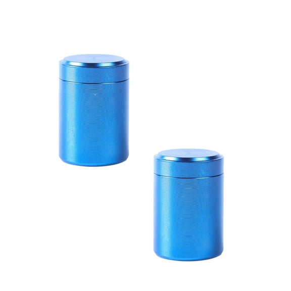 2Pcs 2.7 Oz Small Aluminium Alloy Box with Airtight Lids Canister for Coffee Tea Candy Storage Loose Leaf Tea Tin Containers Storage(Blue) Happy 2026!