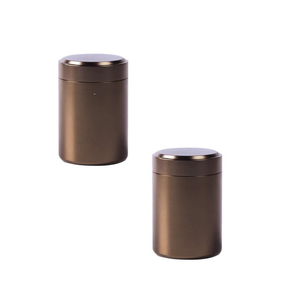 2Pcs 2.7 Oz Small Aluminium Alloy Box with Airtight Lids Canister for Coffee Tea Candy Storage Loose Leaf Tea Tin Containers Storage(Coffee Gold) Happy 2026!