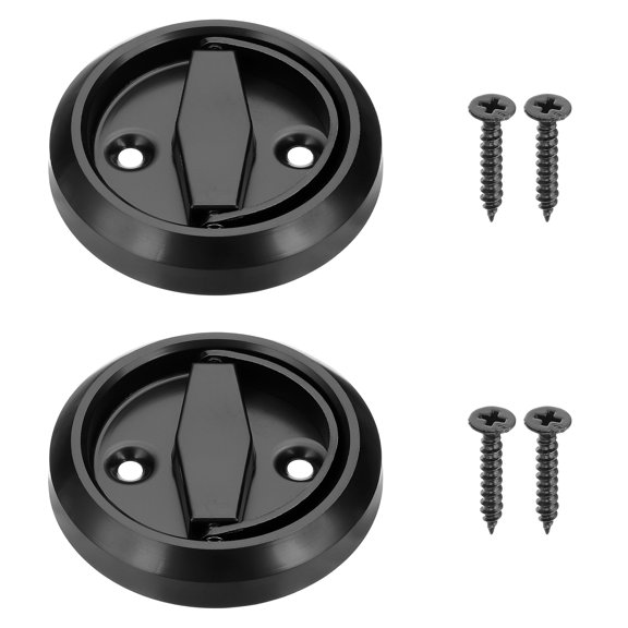 2Pcs 2.95" Round Recessed Pull Stainless Steel Recessed Door Handle, Black