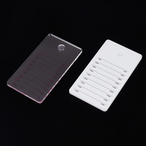 2Pcs 2 Colors Acrylic False Eyelashes Display Board Eyelash Extention Storage Card with Reference Number 7~15mm Mixed Color 13.2x7.25x0.5cm