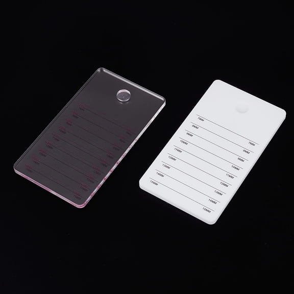 2Pcs 2 Colors Acrylic False Eyelashes Display Board Eyelash Extention Storage Card with Reference Number 7~15mm Mixed Color 13.2x7.25x0.5cm