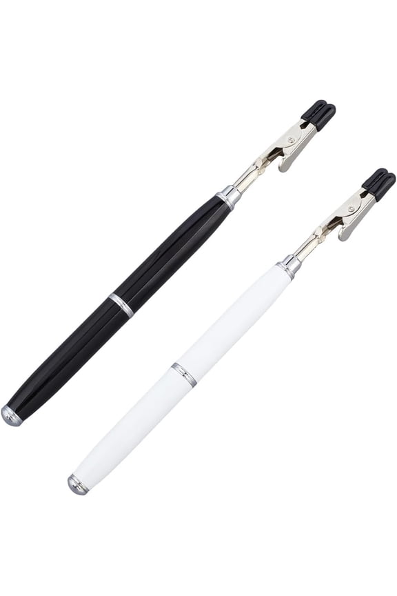 2Pcs 2 Colors Bracelet Helper Tool Hook Jewelry Fastener Tool Iron Black White Hand Closures Fastening Memo Clips Helpers for Bracelet Necklace Watch Jewelry Hooking Tools Assist Iron