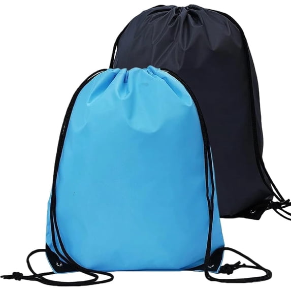2Pcs 2 Colors Drawstring Bags Waterproof String Backpack Bag Cloth Lightweight Gym Storage Draw Strings Back Cinch Sack Knapsack for Men Women Swimming Travel Beach Sports 16.5x13.6in Colorful