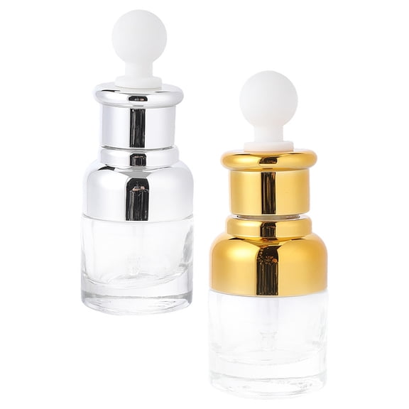 2Pcs 2 Colors Empty Glass Dropper Bottles 20ml(0.68oz) Thick Leakproof Refillable Dropper Bottles DIY