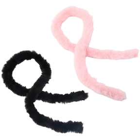 2Pcs 2 Colors Fur Ribbon Trim Fuzzy Chenille Sticks Fluffy Fabric Strips Soft Shaggy Stems Roll Wide Furry Trims