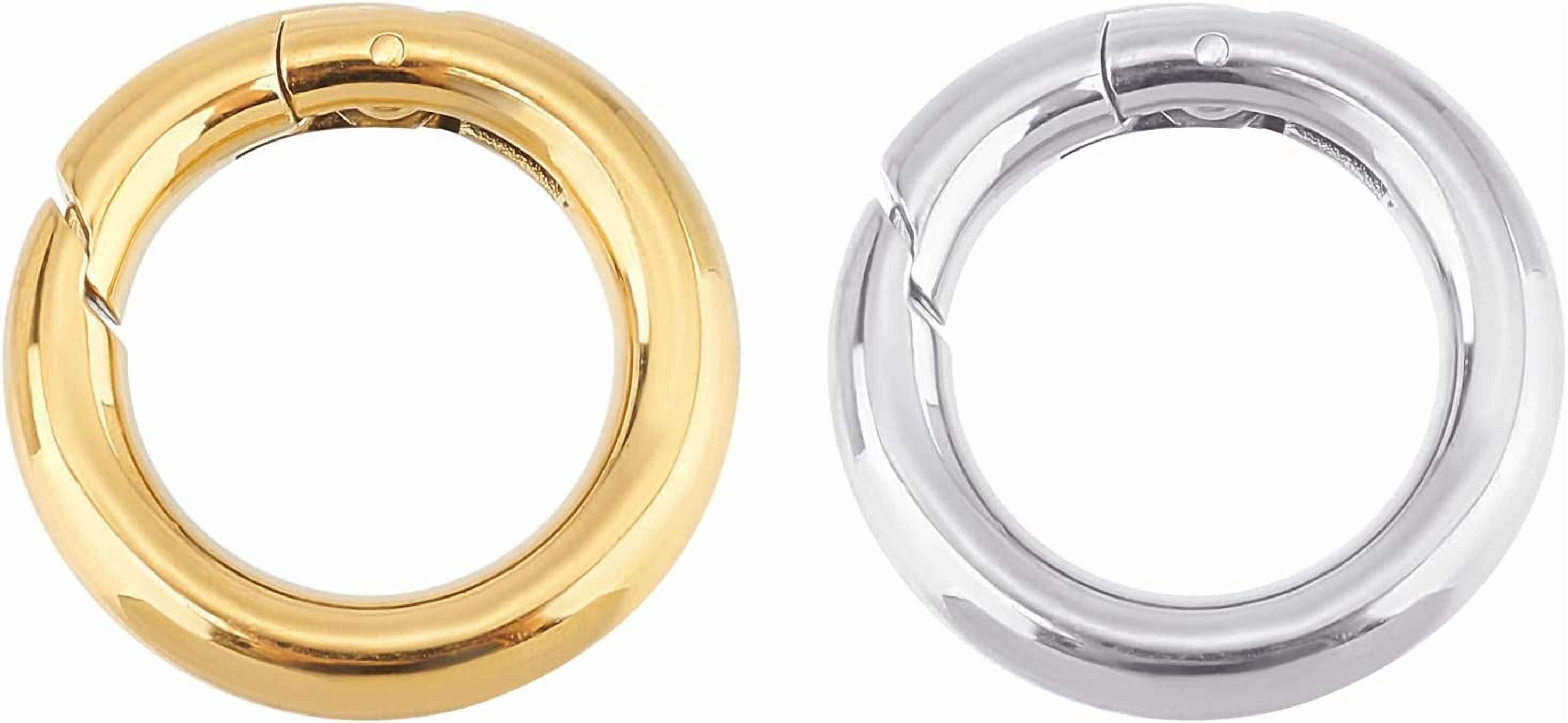 2Pcs 2 Colors Keyring Buckle Hook Spring Keyring Stainless Steel Spring ...