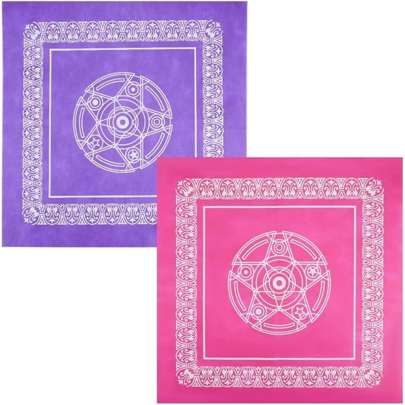 2Pcs 2 Colors Non-woven Fabrics Square Star Pattern Tablecloth Tarot Spreading Cloth Tarot Reading Cloth Tarot Mat Witchy Decor Wiccan Gift