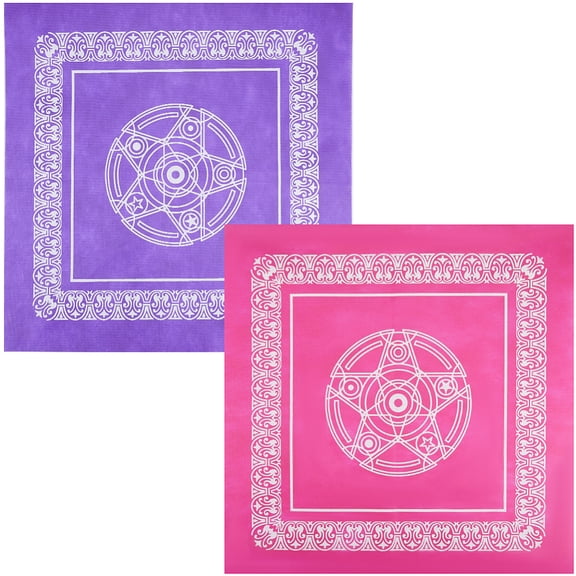 2Pcs 2 Colors Non-woven Fabrics Square Star Pattern Tablecloth Tarot Spreading Cloth Tarot Reading Cloth Tarot Mat