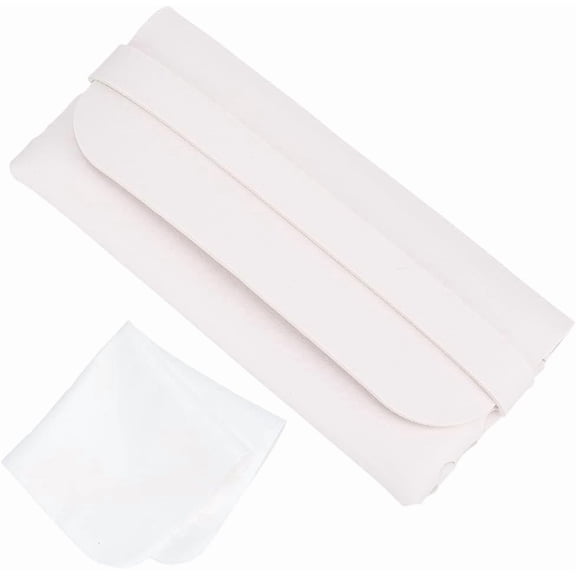 2Pcs 2 Colors Portable PU Leather Eyeglass Cases Sunglasses Bag with 2Pcs Suede Fiber Glasses Cleaning Cloth Rectangle Mixed Color for DIY