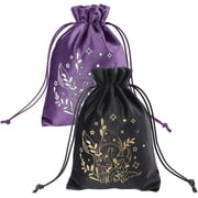 2Pcs 2 Colors Printed Velvet Drawstring Storage Bags Rectangle Mushroom 18x13.5x0.35cm 1pc/color