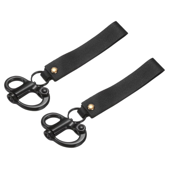 2Pcs 2" Quick Release Shackles Stainless Steel Fixed Bail Snap Shackles, Black
