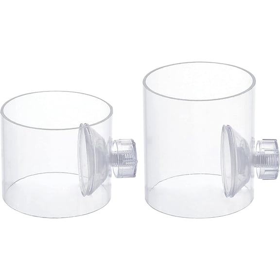 2Pcs 2 Sizes Transparent Acrylic Aquarium Shrimp Food Feeder Tube Fish Feeding Bowls Tubes with Suction Cups Adjustable Column Fish Feeding Clear DIY