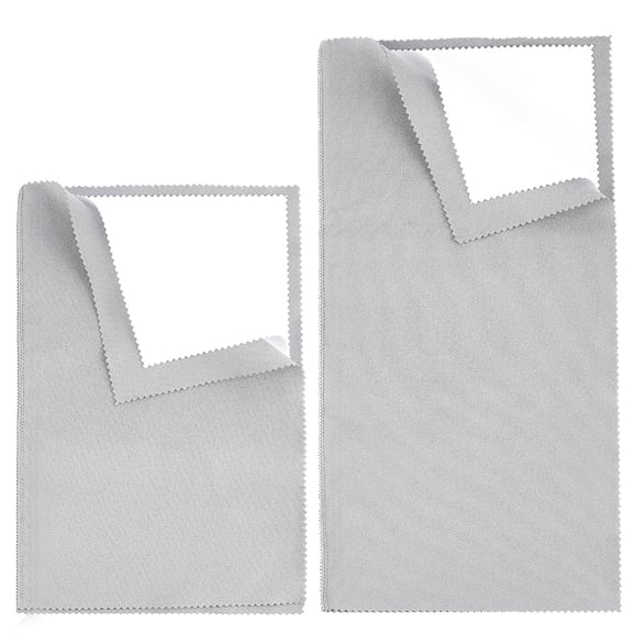 2Pcs 2 Style 4 Layers Silver Polishing Cloth Jewelry Cleaning Cloth Sterling Silver Anti-Cleaner Rectangle Light Grey