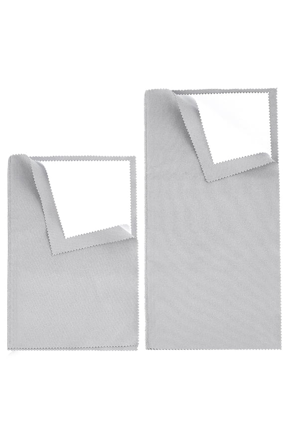 2Pcs 2 Style 4 Layers Silver Polishing Cloth Jewelry Cleaning Cloth Sterling Silver Anti-Cleaner Rectangle Light Grey