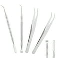 thumbnail image 1 of 2Pcs 2 Style 410 Stainless Steel Eyelash Separator Tool for Curling Extensions Precision Lash Comb with 2Pcs Iron Eyelash Tweezers DIY, 1 of 6