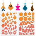 thumbnail image 1 of 2Pcs 2 Style PET Plastic Earring Handwork Template Card Leather Cutting Stencils Triangle 29.7x21cm 1pc/style, 1 of 7