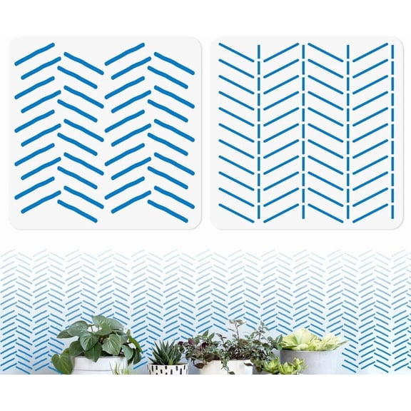 2Pcs 2 Styles PET Hollow Out Drawing Painting Stencils for DIY Scrapbook Photo Album Line 300x300mm 1pc/style Colorful