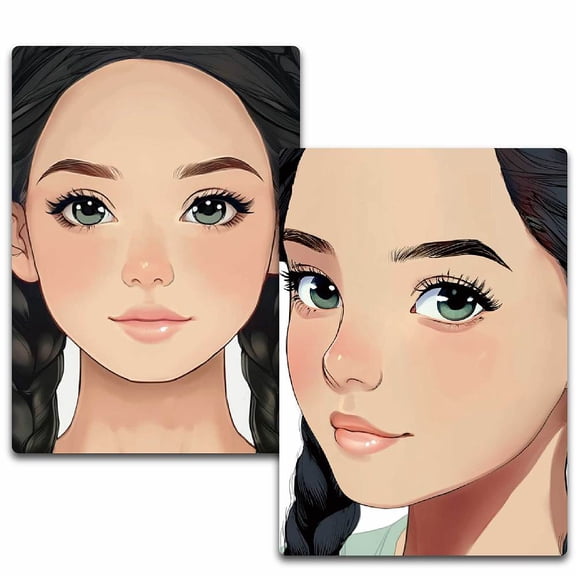 2Pcs 2 Styles Plastic Makeup Painting Practice Board Reusable Face Painting Exercise Template Rectangle & Human Pattern Human 29.7x21cm 1pc/style DIY