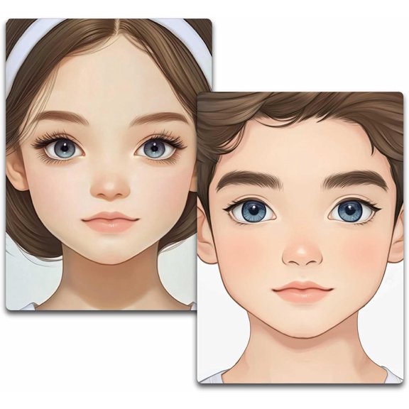 2Pcs 2 Styles Plastic Makeup Painting Practice Board Reusable Face Painting Exercise Template Rectangle & Human Pattern Human 29.7x21cm Handmade