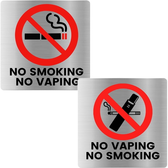 2Pcs 2 Styles Plastic Public Sign Stickers Square Mixed Shapes 165x165mm Pattern: 140~150x135mm 1pc/style Craft