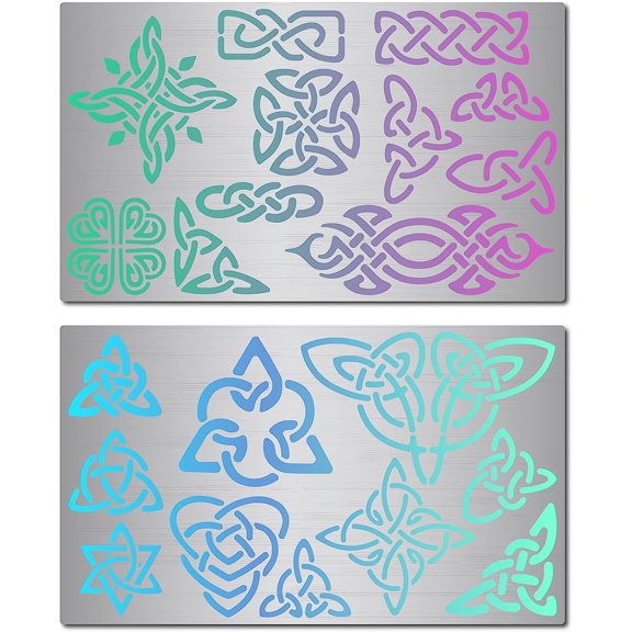 2Pcs 2 Styles Stainless Steel Cutting Dies Stencils Decorative Embossing DIY Paper Card Matte Style Floral Pattern 15x9x0.05cm 1pc/style