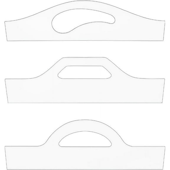 2Pcs 2 Styles Transparent Acrylic Router Templates Clear Acrylic Handle Cutting Board for Woodworking Angled Curvy Tracing Stencils Guide Tools Clear 19.9x24.8x0.35~0.4cm