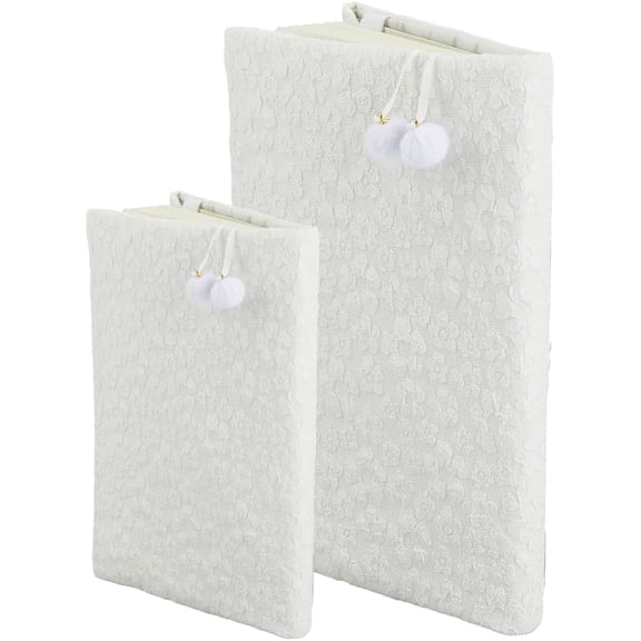 2Pcs 2 Styles White Sleeve Waterproof A5 Paperback Book Cover Hand Cloth Diary Fabric Book Cover with Flower Pattern for Textbook Notebook Record Protective for DIY