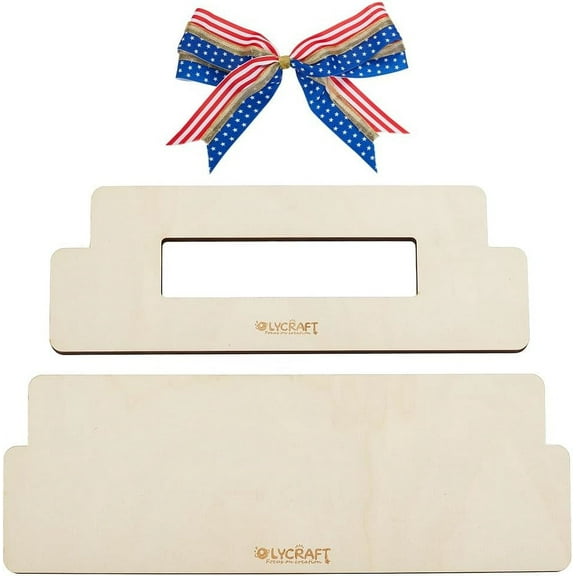 2Pcs 2 Styles Wood Maker Templates Bowknot DIY Craft Tool Making Tools Natural Wooden Craft Makers for Ribbon Making Hair Bows Gift Bows DIY Crafts