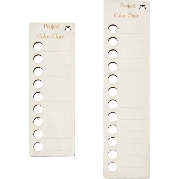 2Pcs 2 Styles Wood Thread Winding Boards Color Swatches Floss Bobbin Thread Organizer Card for Cross-Stitch Cornsilk 150~200x50x2mm 1pc/style