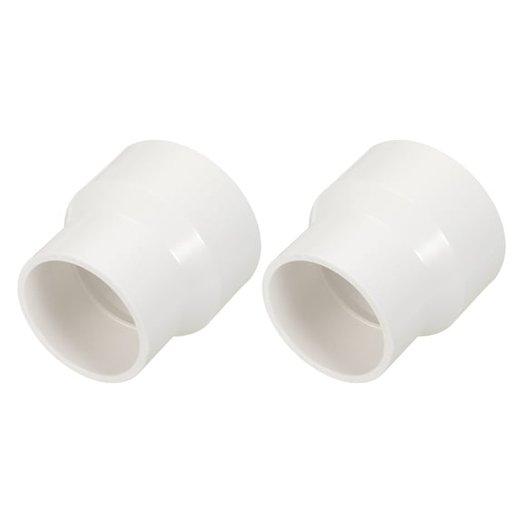 2Pcs 2"x1 1/2" PVC Reducer Pipe Coupling Fitting, SCH40 (SOCxSOC) Furniture Grade PVC Slip Socket Connectors, Straight Pressure Pipe Fittings for Home Use, Irrigation, White