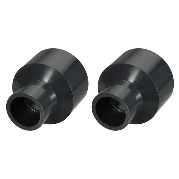 2Pcs 2"x1" PVC Reducer Pipe Coupling Fitting, SCH80 (SOCxSOC) Furniture Grade PVC Slip Socket Connectors, Straight Pressure Pipe Fittings for Home Use, Irrigation, Black