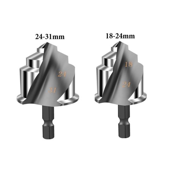 2Pcs 20/25/32Mm Hex Spiral Step Drill Bit Water Pipe Expansion Punch Plumber