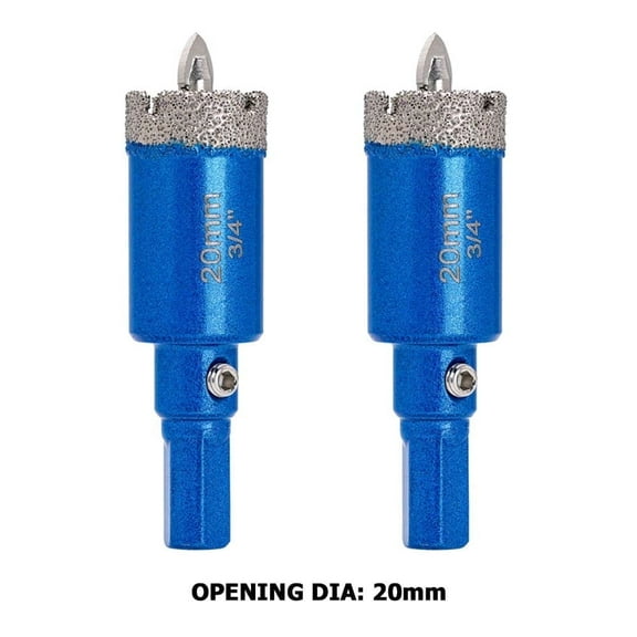 ILOVETOOL 2Pcs 20mm 3/4'' Diamond Hole Saw Glass Stone Marble Ceramic Tile Drill Bits with Center Pilot Bit Center Position Hole Opener