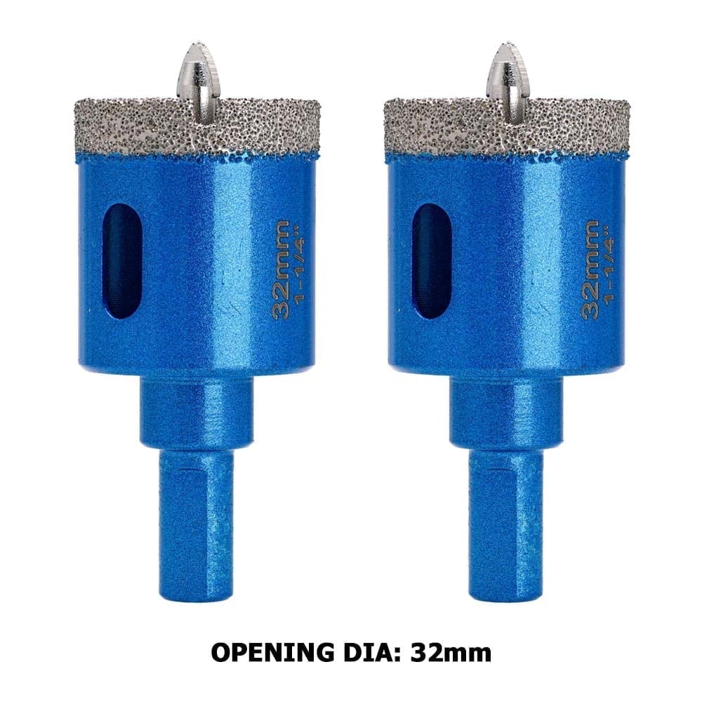 ILOVETOOL 2Pcs 32mm 1-1/4'' Diamond Hole Saw Glass Stone Marble Ceramic Tile Drill Bits with Center Pilot Bit Center Position Hole Opener