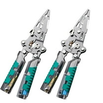 2Pcs 20-in-1 Multi-function Electrician's Pliers, Electrical Pliers Wire Stripper Cutter Crimper Multi-Tool Foldable Wire Strippers, for Residential Automotive Wiring DIY Projects With Anti-Slip Grip