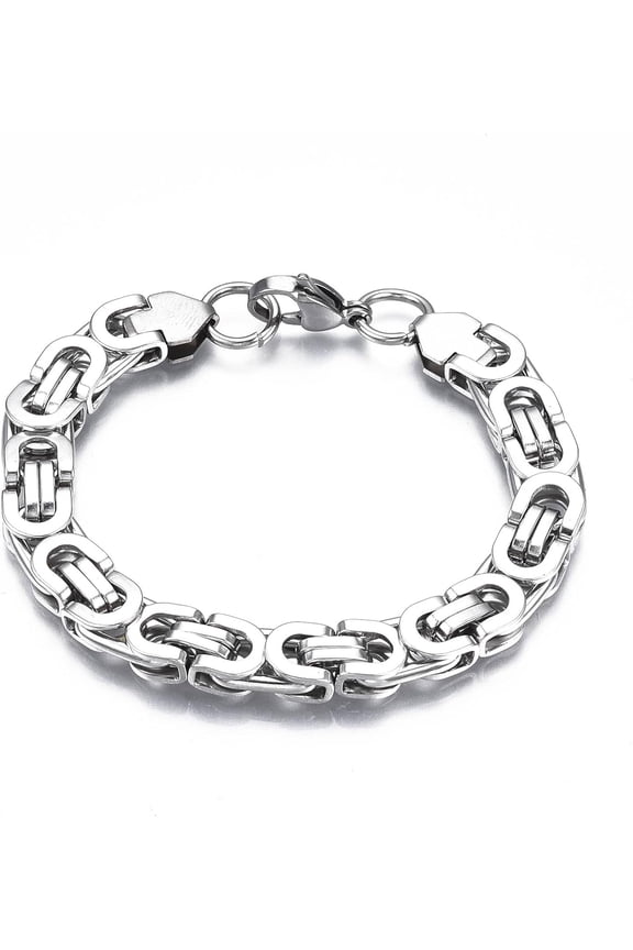 2Pcs 201 Stainless Steel Chain Bracelets Chainmaille Weaves Jewelry Stainless Steel Color Bracelets for Women DIY Necklace Bracelet Jewelry Craft Making 7-1/4 inch(18.5cm) Silver DIY