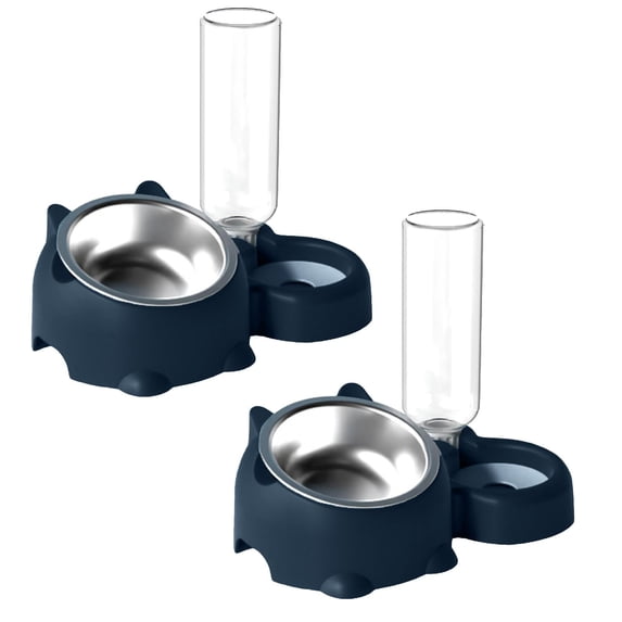 2Pcs 2026 Cat Food Water Bowl Set Adjustable Cat Food And Water Bowl | Convenient 16 Dog Dish Water Dispenser | Removable Cat Dish Pet Feeder Bowl For Puppy Medium Dogs Cats Pet Supplies