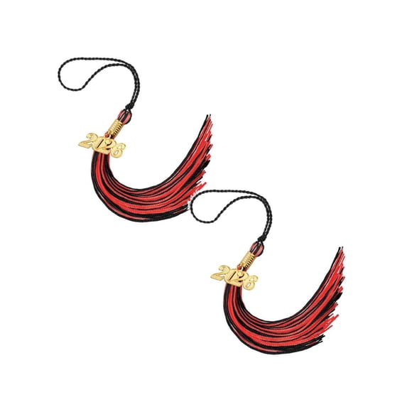 2Pcs 2026 Graduation Tassel, 2026 Tassel Graduation, Academic Graduations Cap Tassels 2026S Tassels With Year Gold Date Charms For Grads, Graduates Graduations Cap Hat Decorations, Red White