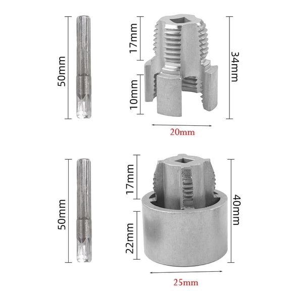 2Pcs 20Mm 25Mm Ppr Water Pipe Internal Thread Opener For Pvc Plastic Water Pipe