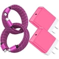 thumbnail image 1 of 2Pcs 20W PD Charger Block Fast Wall Charger with 6FT Type-C Cable, Power Adapter Compatible with iPhone 17/16/15 Pro Max, iPad Pro, Galaxy S26, Android Phone, Pink, 1 of 7