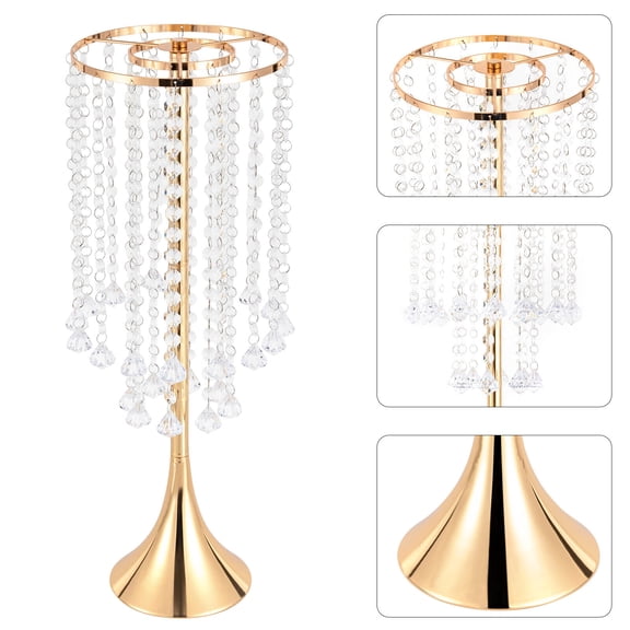 2Pcs 21.9 in Acrylic Crystal Flower Vases Wedding Centerpieces Table Flower Vases Iron