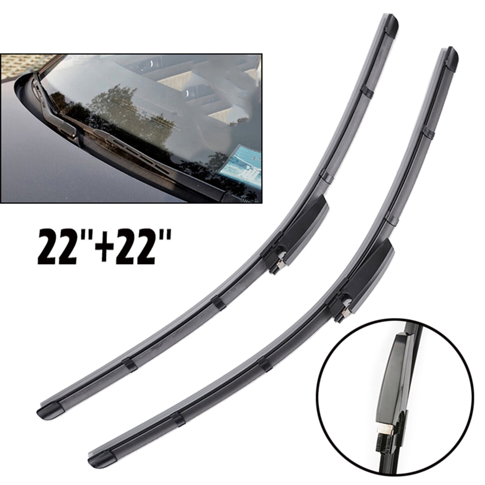 22"22"Front Windshield Wiper Blades Set for Mercedes-Benz C230 2004