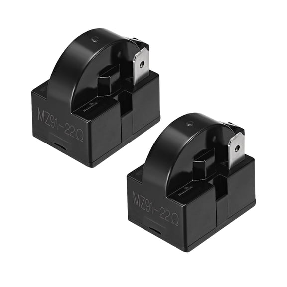 2Pcs 22 Ohm 1 Pin Refrigerator PTC Starter Relay Black