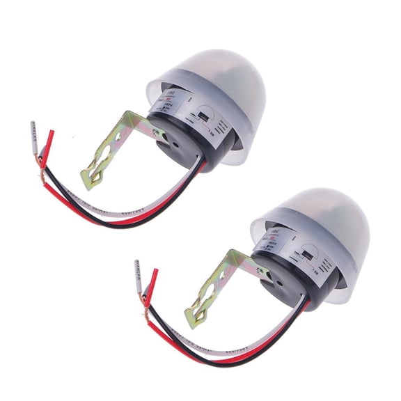 2Pcs 220V 50-60Hz 10amp Photo Control Sensors Switches Rainproof Automatic Light Switches Easy Installation