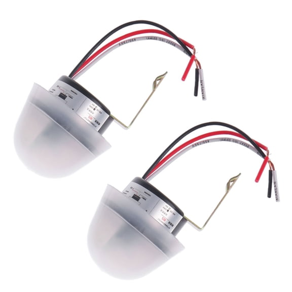 2Pcs 220V 50-60Hz Waterproof ABS Housing Photocell Street Light Lamp Switches