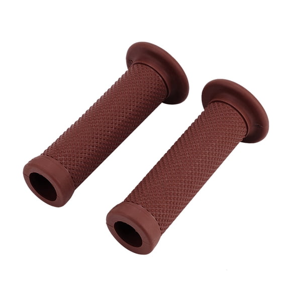 2Pcs 22mm Universal Vintage Motorcycle Handlebar Grips Star Decor Handle Bar Ends(Red Brown)