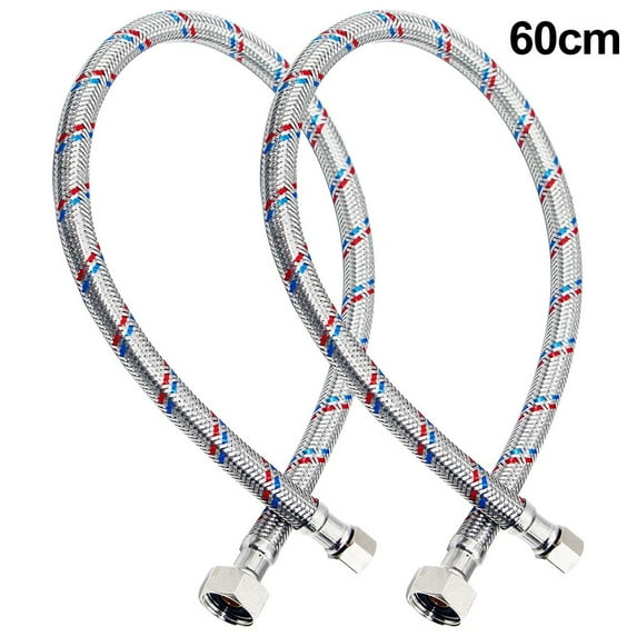 2Pcs 24 Inch Faucet Hose Connector,3/8" Comp x 1/2" FIP Braided Stainless Steel Faucet Water Supply Lines for Bathroom Kitchen Sink Faucet
